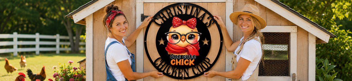 Custom Multicolor Metal Coop Signs