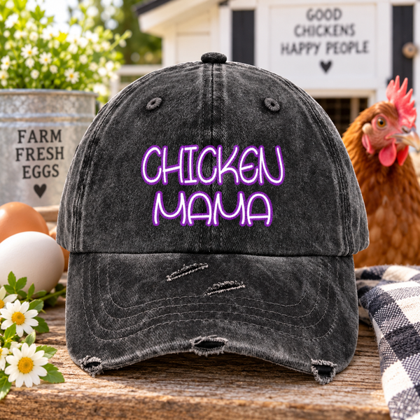 Chicken Mama - Distressed Hat