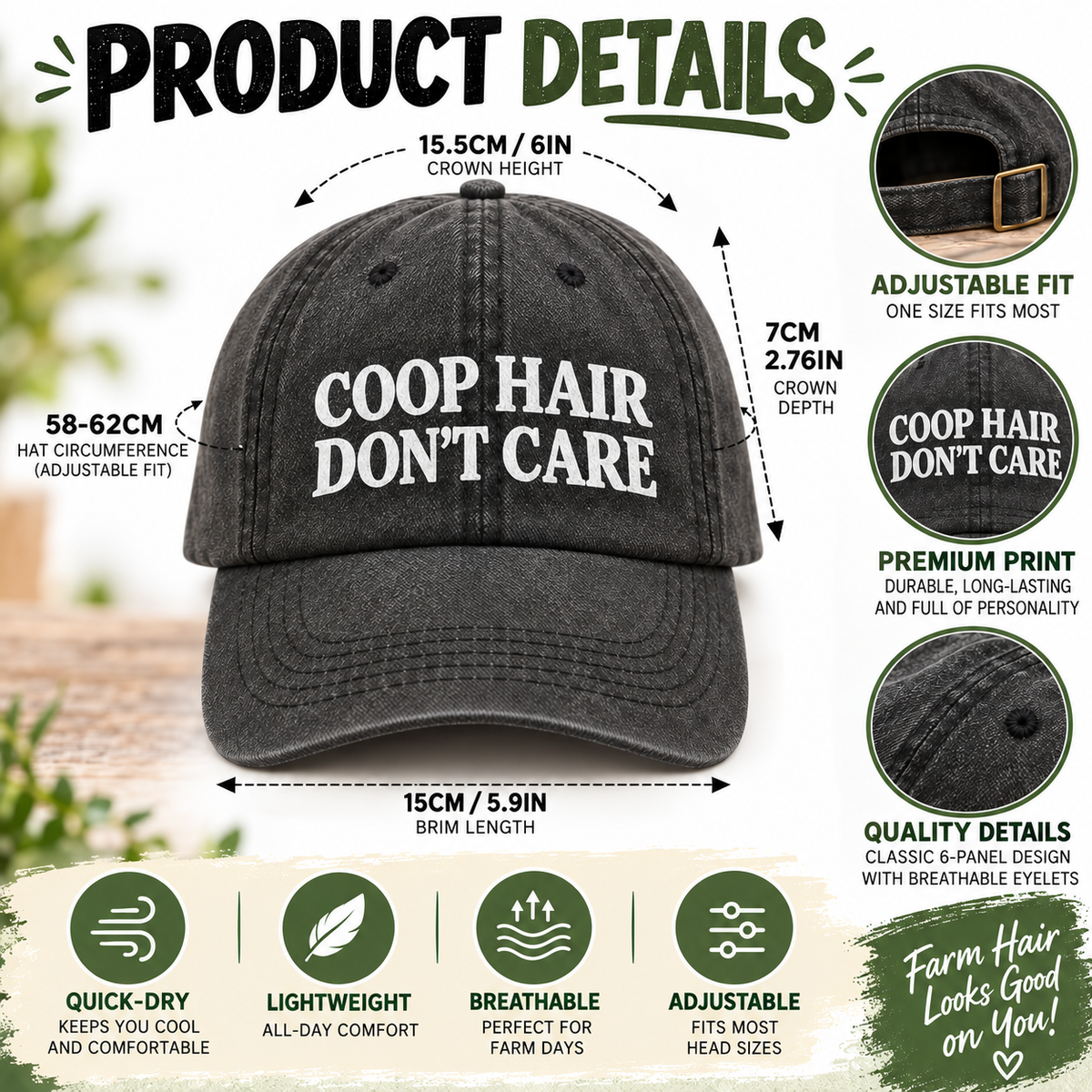 Coop Hair Don’t Care - Distressed Hat