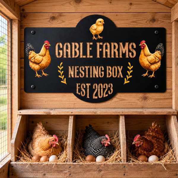 The Nesting Box - Multicolor Chicken Coop Sign