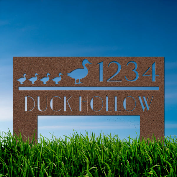 Duck Hollow Yard Address Sign