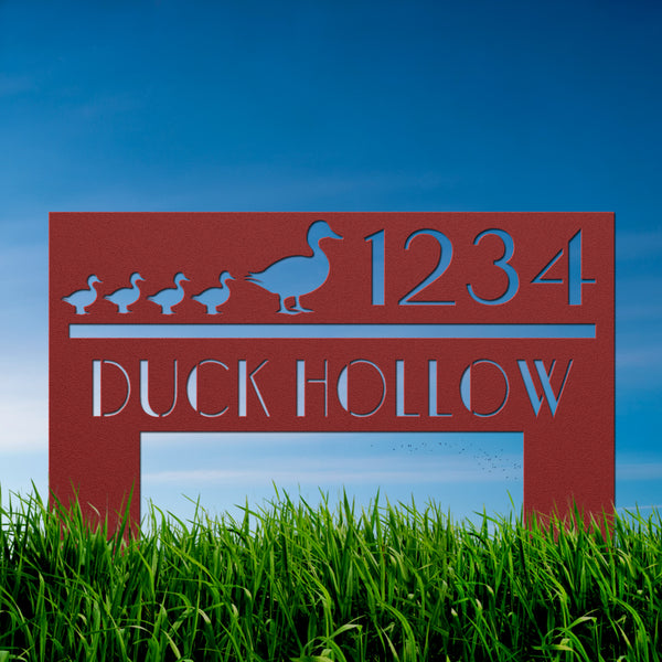 Duck Hollow Yard Address Sign