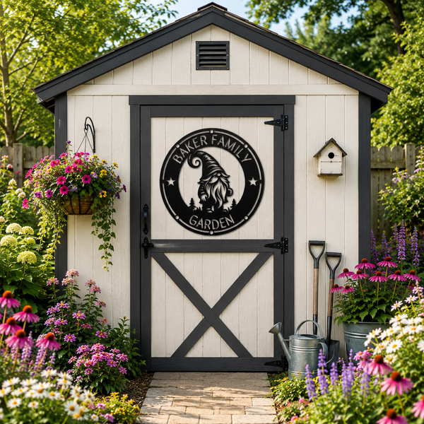 Garden Gnome Sign - Metal Garden Sign