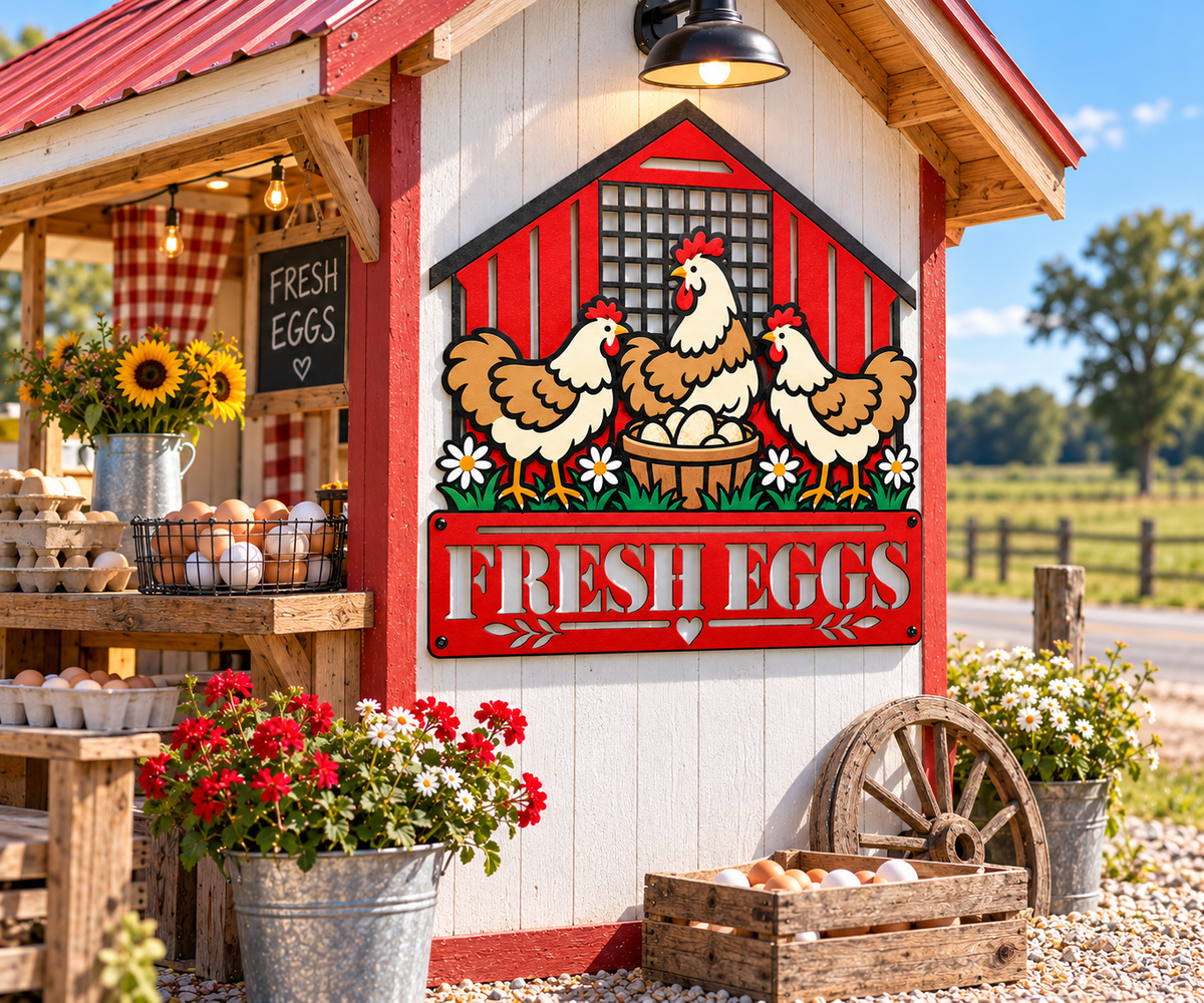 Egg Stand - Chicken Coop Sign