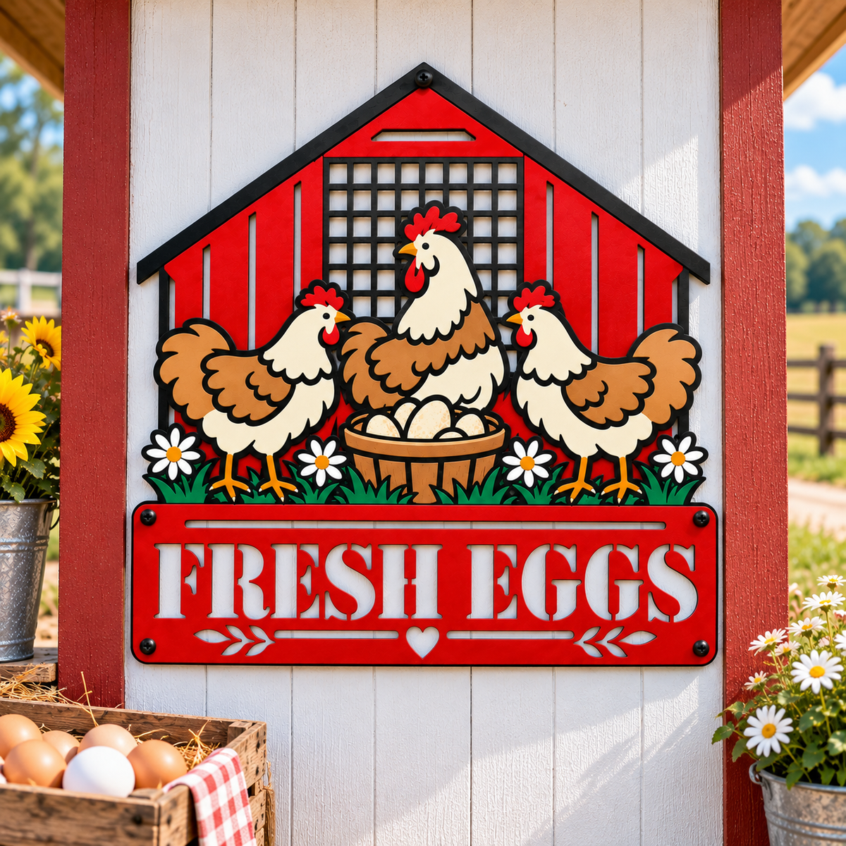 Egg Stand - Chicken Coop Sign