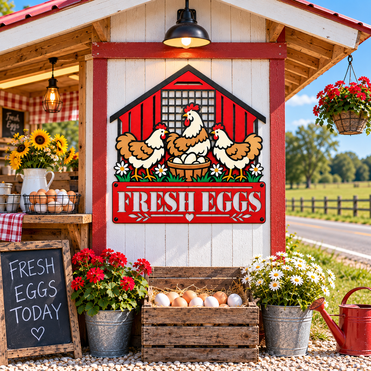 Egg Stand - Chicken Coop Sign