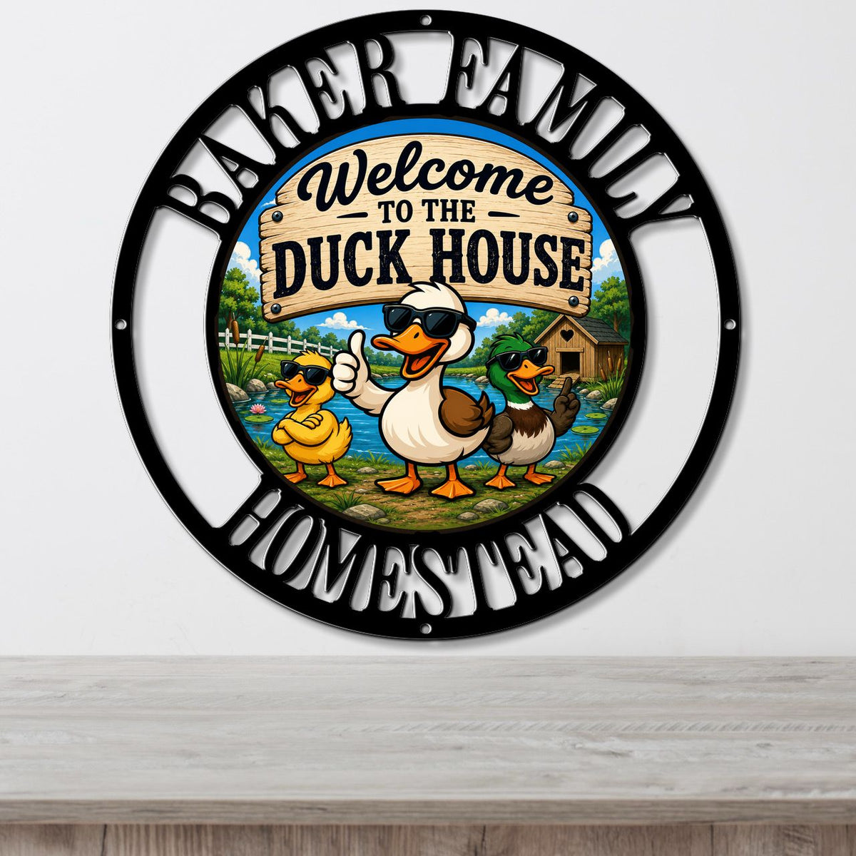 Welcome To The Duck House - Multicolor Sign